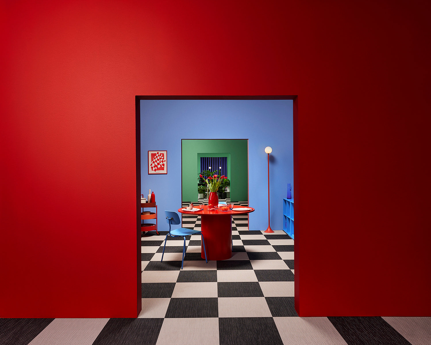 An exhibition featuring color-blocking curated by the renowned Swedish master of color.
