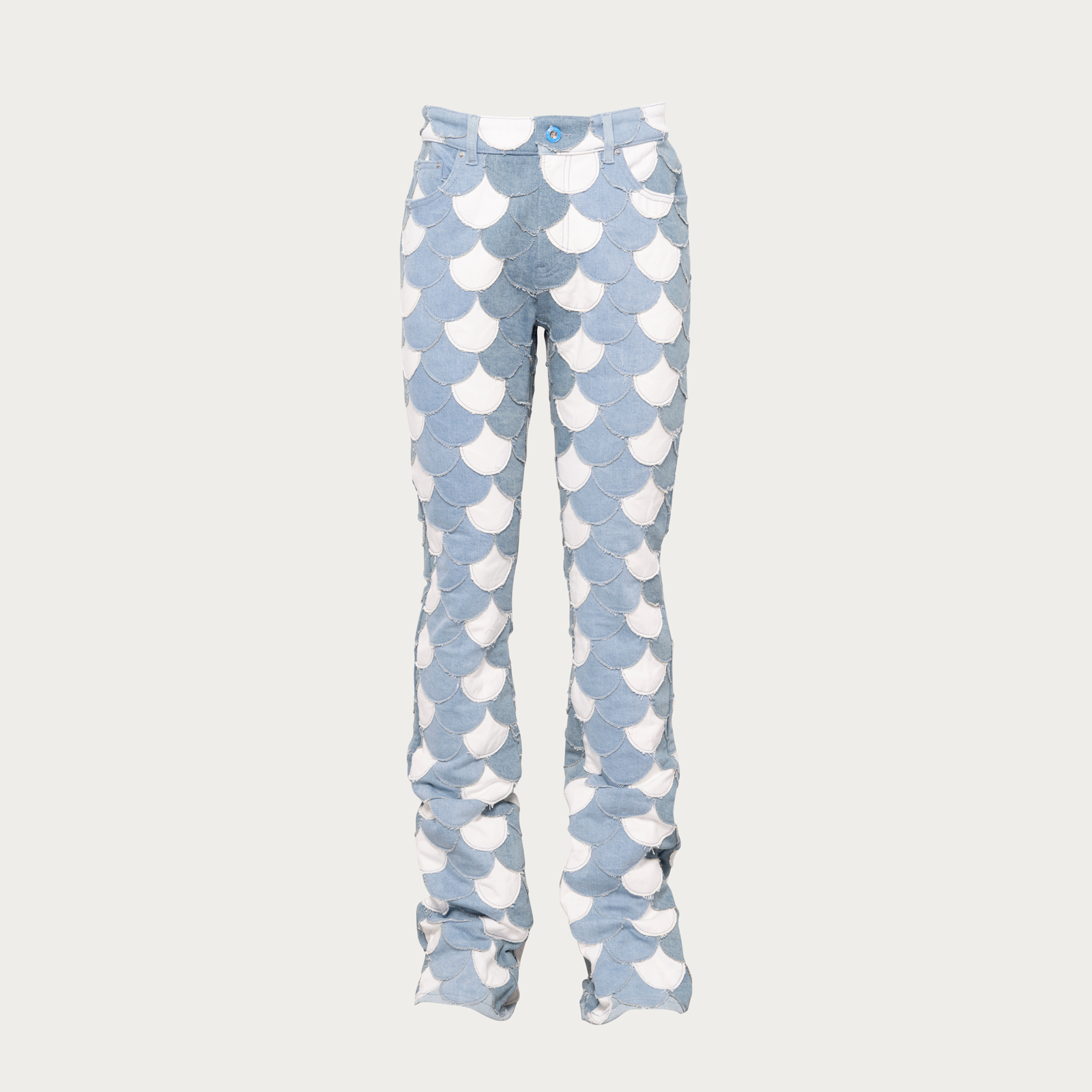 Scaled Blue Patchwork Denim Flare Pants – NICOLE ZÏZI STUDIO