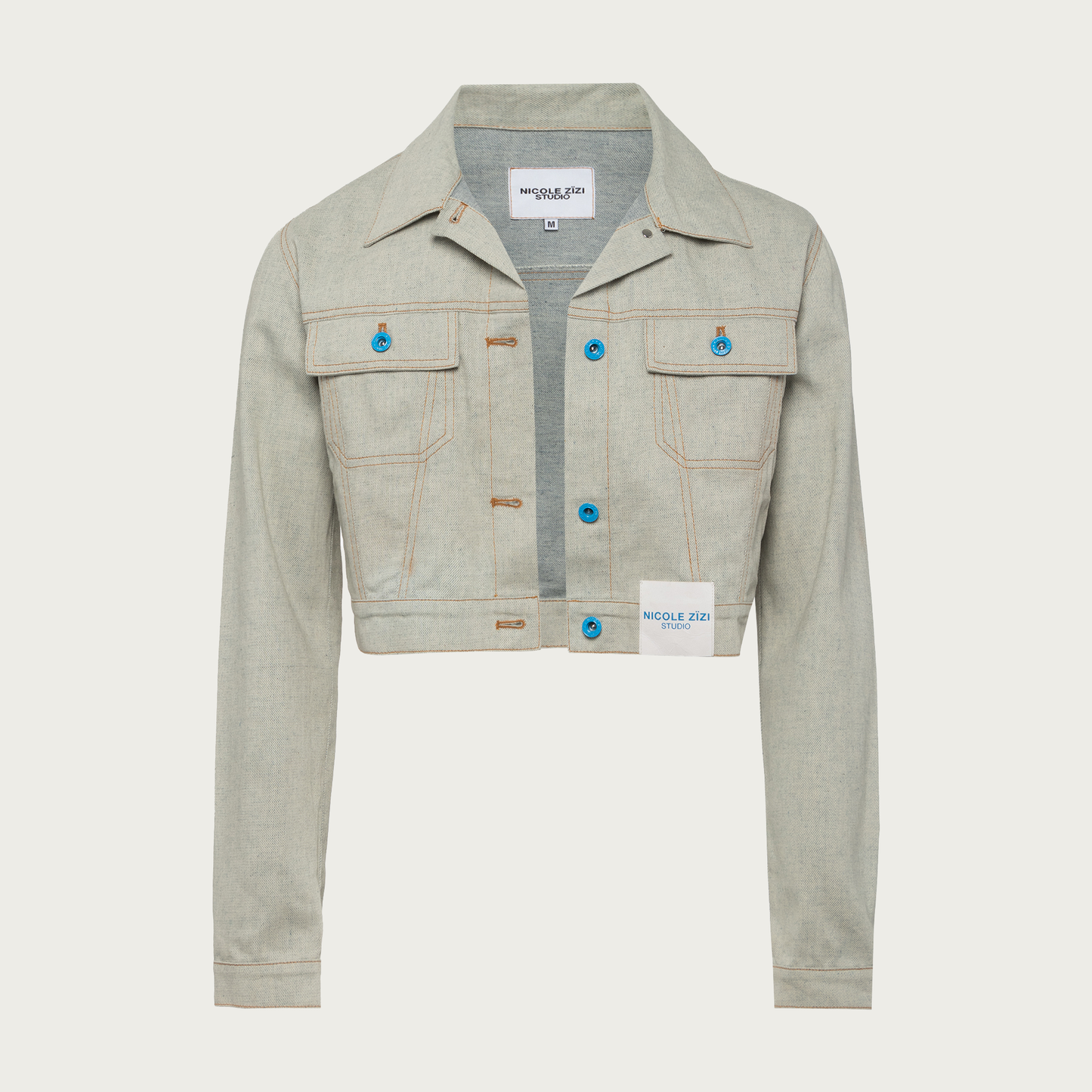 Cropped Recycled Rinse Denim Trucker Jacket