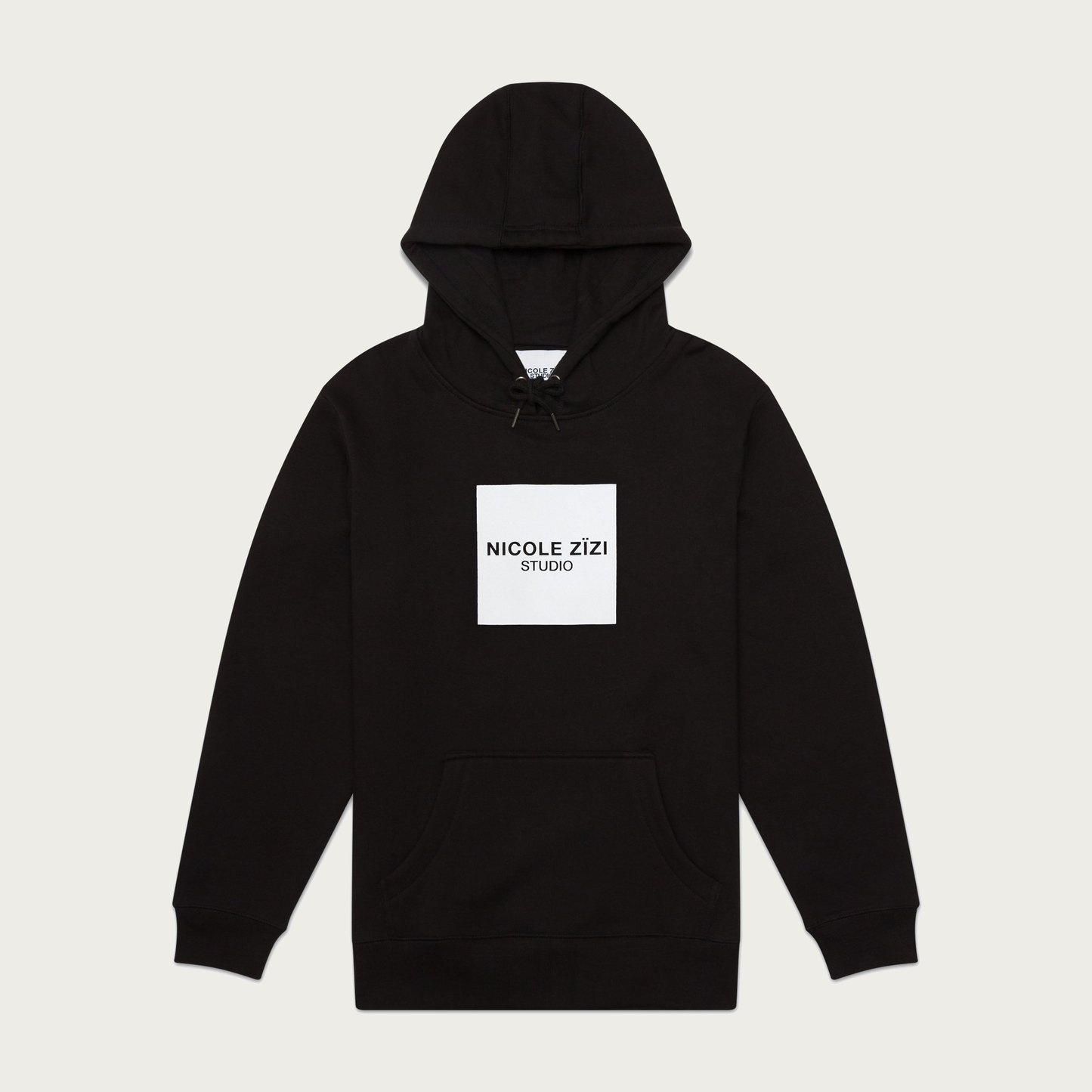 Organic Cotton Black Box Logo Hooded Sweatshirt