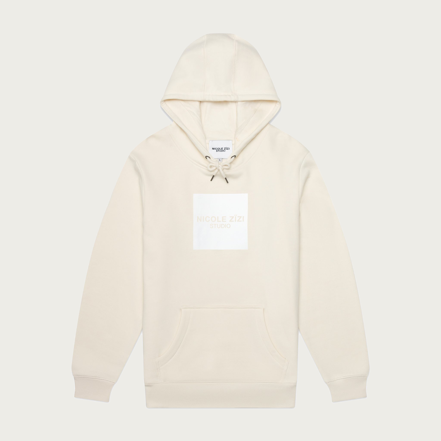 Organic Cotton Natural Box Logo Hooded Sweatshirt