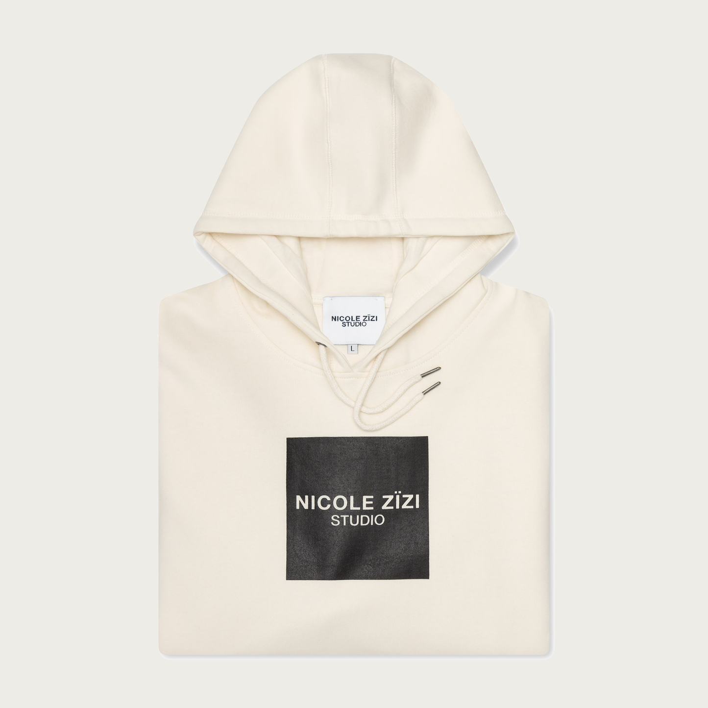 Organic Cotton Natural Box Logo Hooded Sweatshirt
