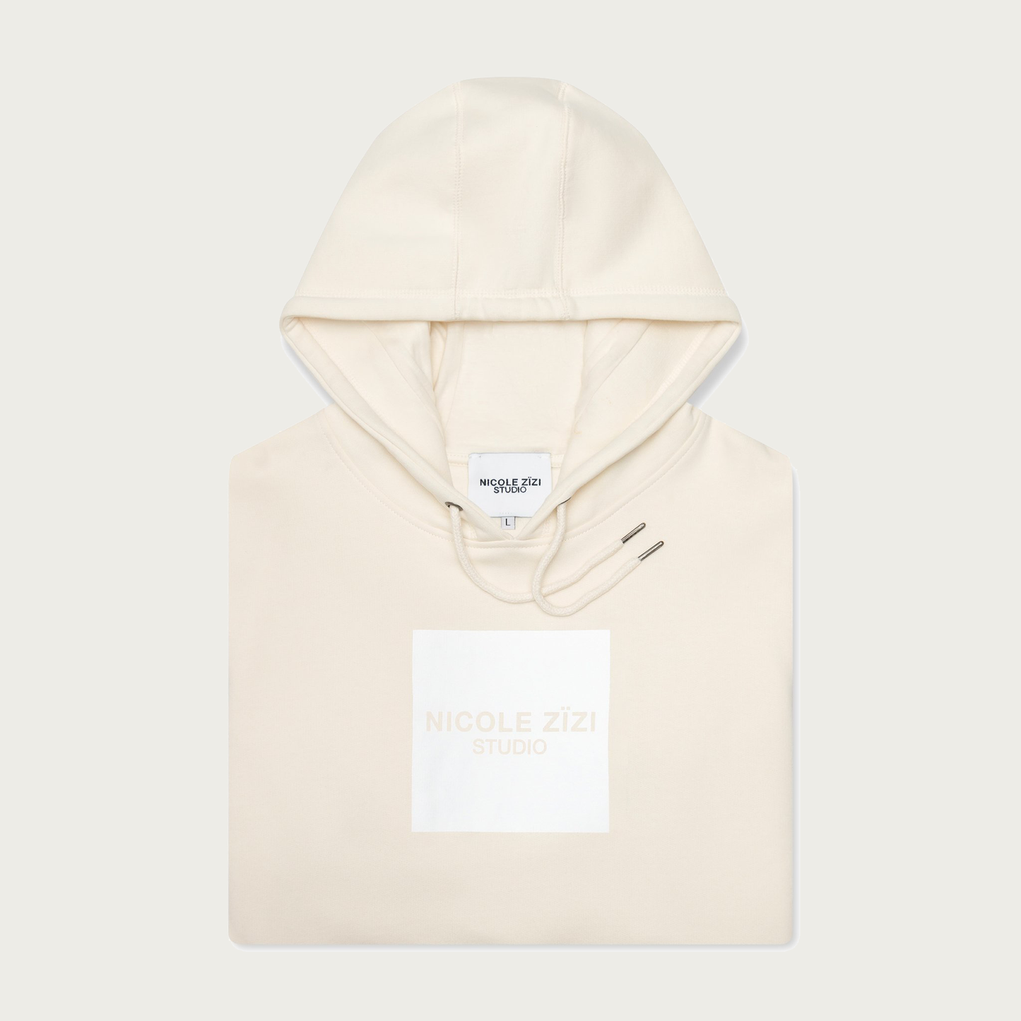 Organic Cotton Natural Box Logo Hooded Sweatshirt