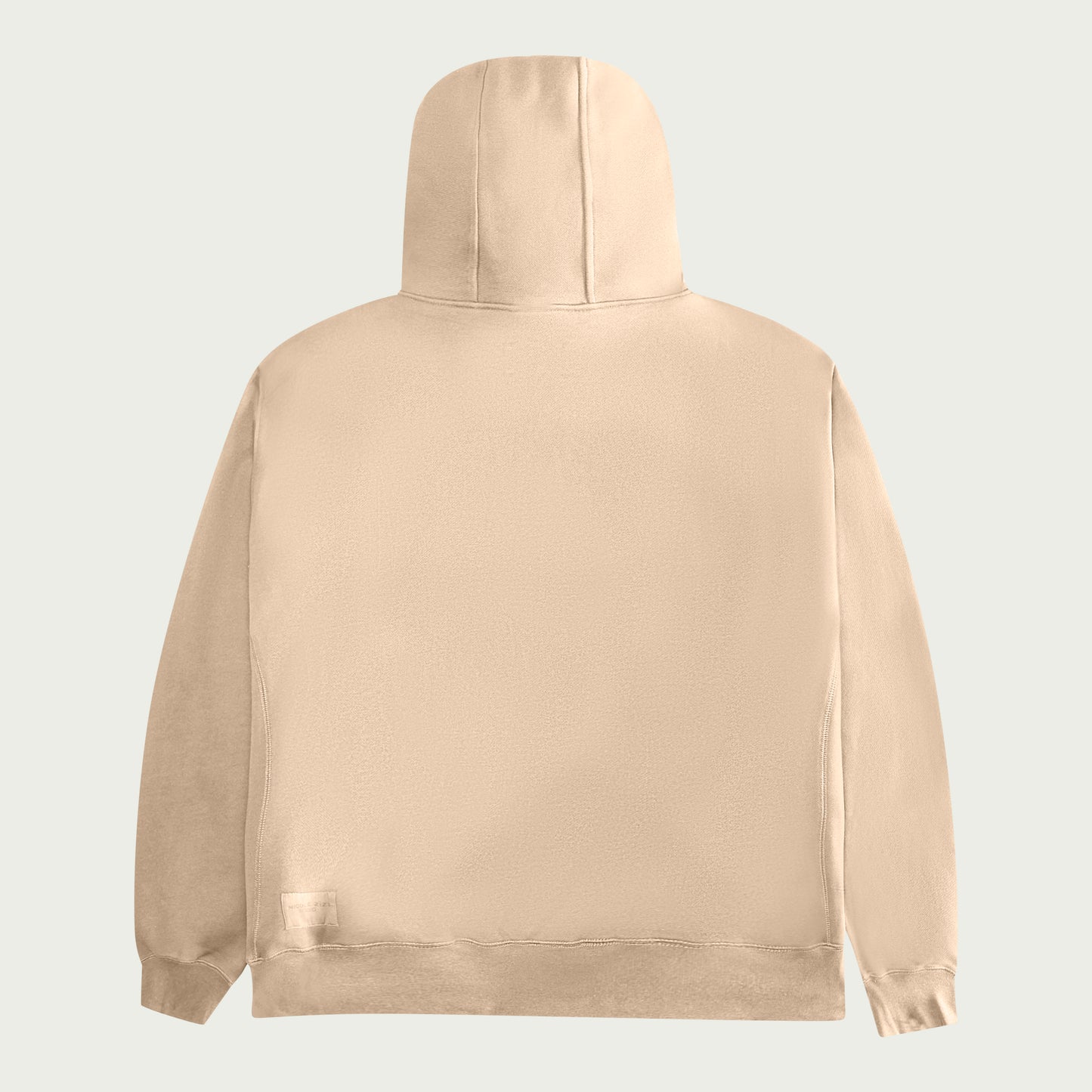 Label-Stitch Off-White Hooded Cotton Sweatshirt