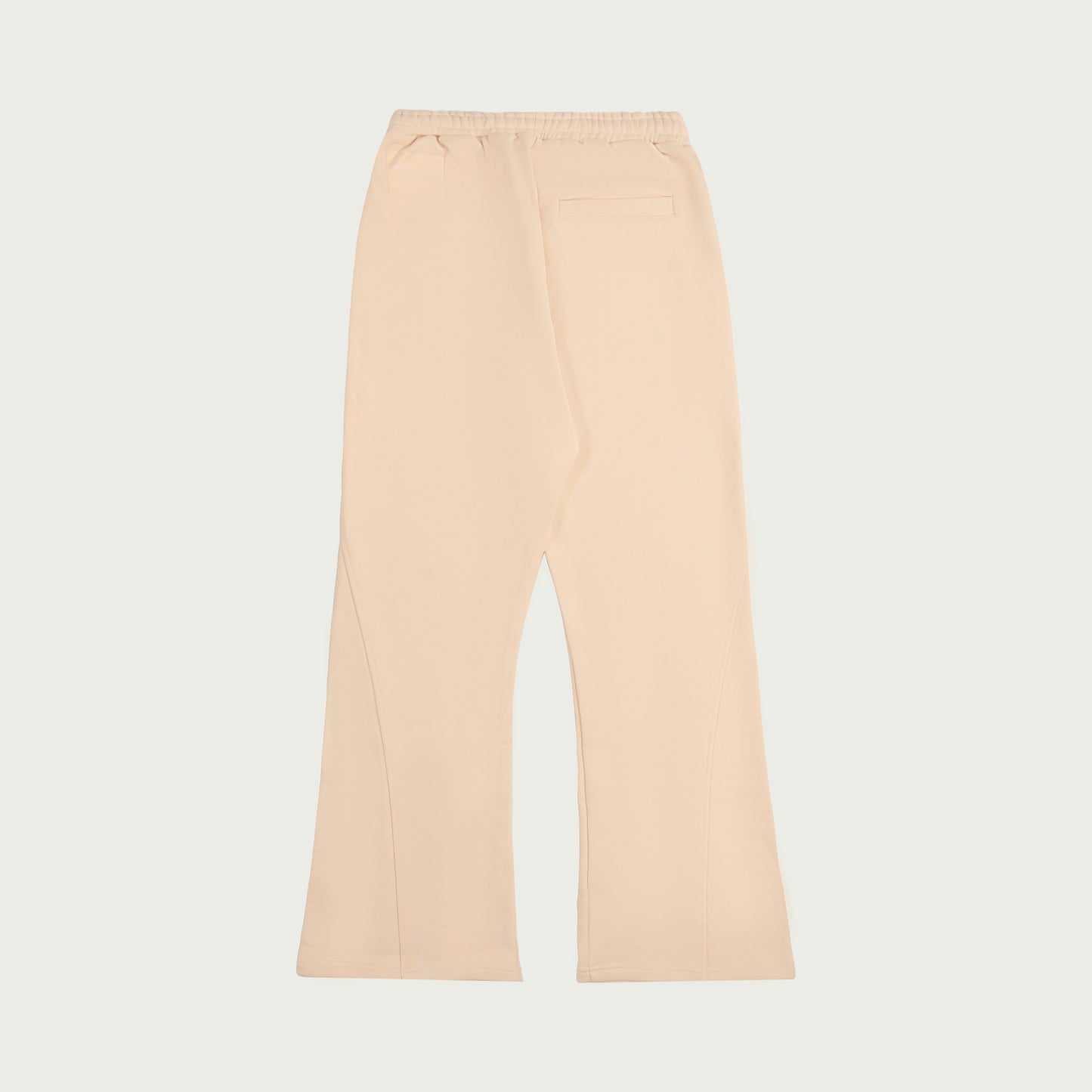 Label-Stitch Off-White Cotton Flare Sweatpants