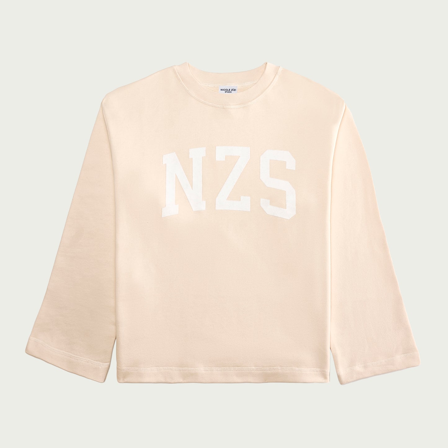 Cotton Off-White Initialed No-Rib Sweatshirt