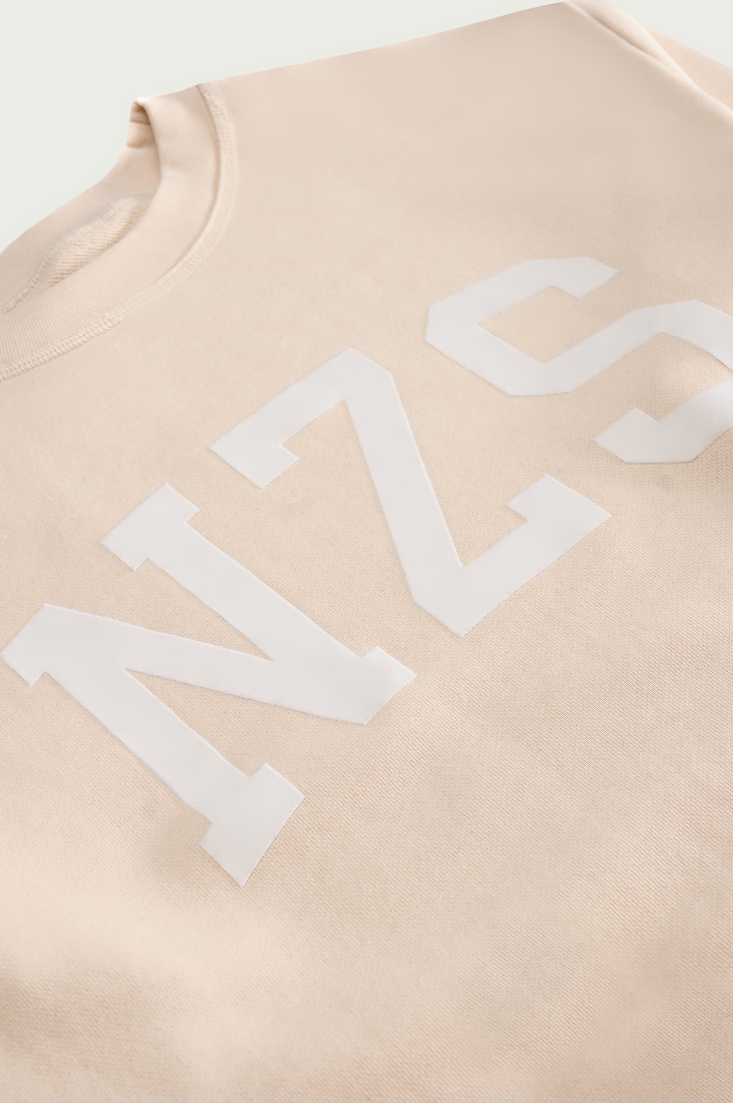 Cotton Off-White Initialed No-Rib Sweatshirt