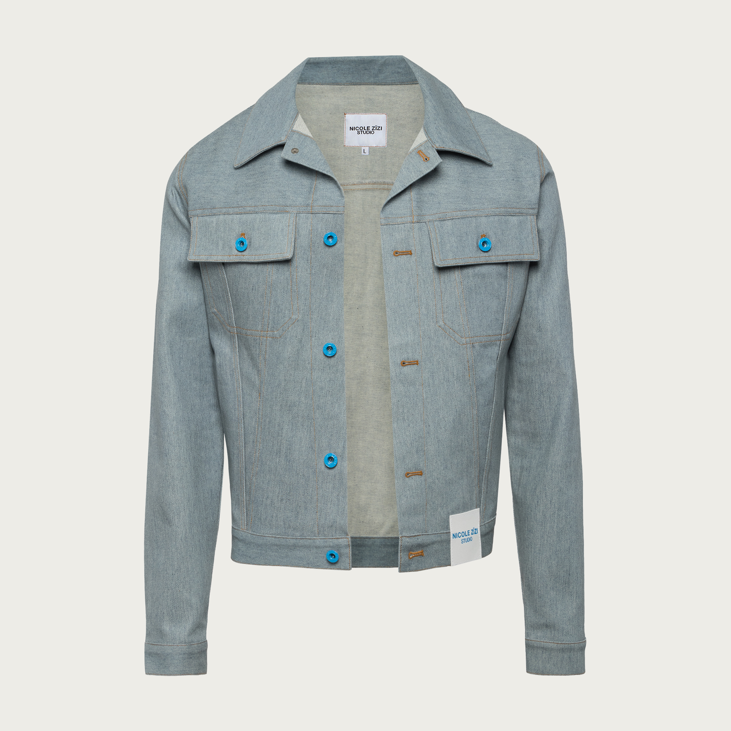 Garment-Dyed Denim Patch Pocket Trucker Jacket