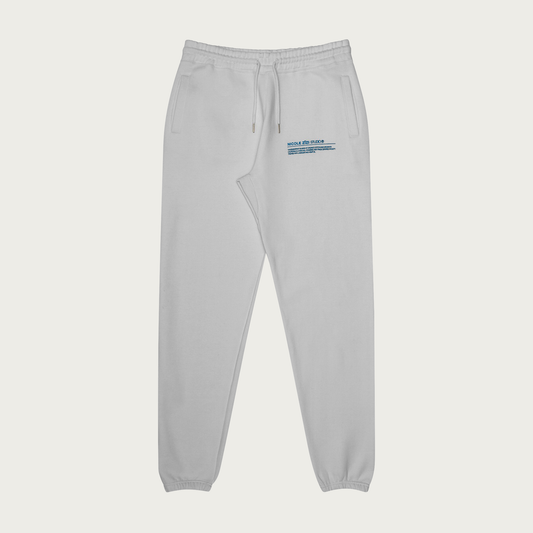 Organic Cotton Grey Blue Logo Sweatpants