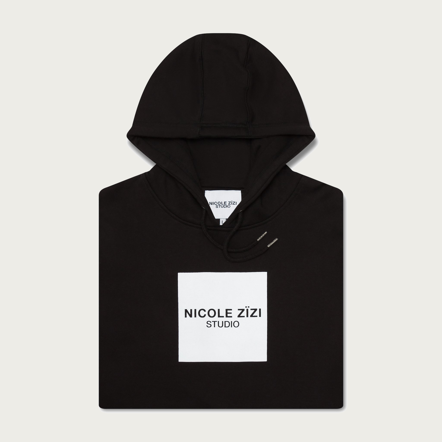Organic Cotton Black Box Logo Hooded Sweatshirt